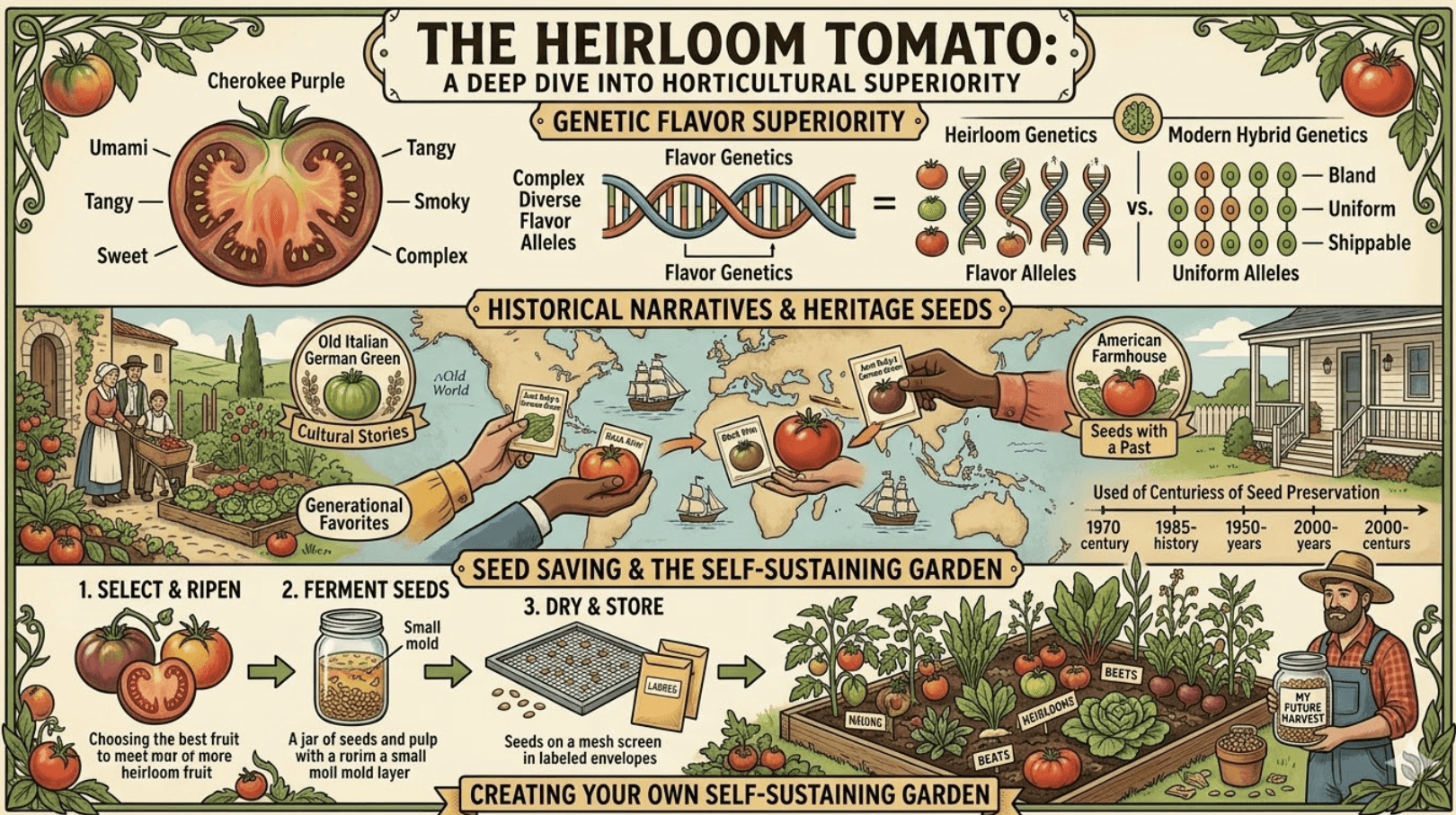 Why Heirloom Tomatoes Beat Hybrids: Flavor, History, and Seed Saving